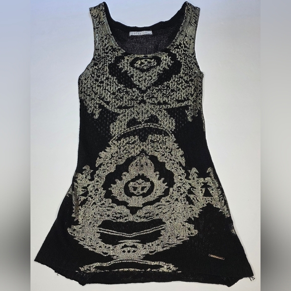 Art Deco Style Black tank Top by  Coco &Tashie Medium - Picture 3 of 13